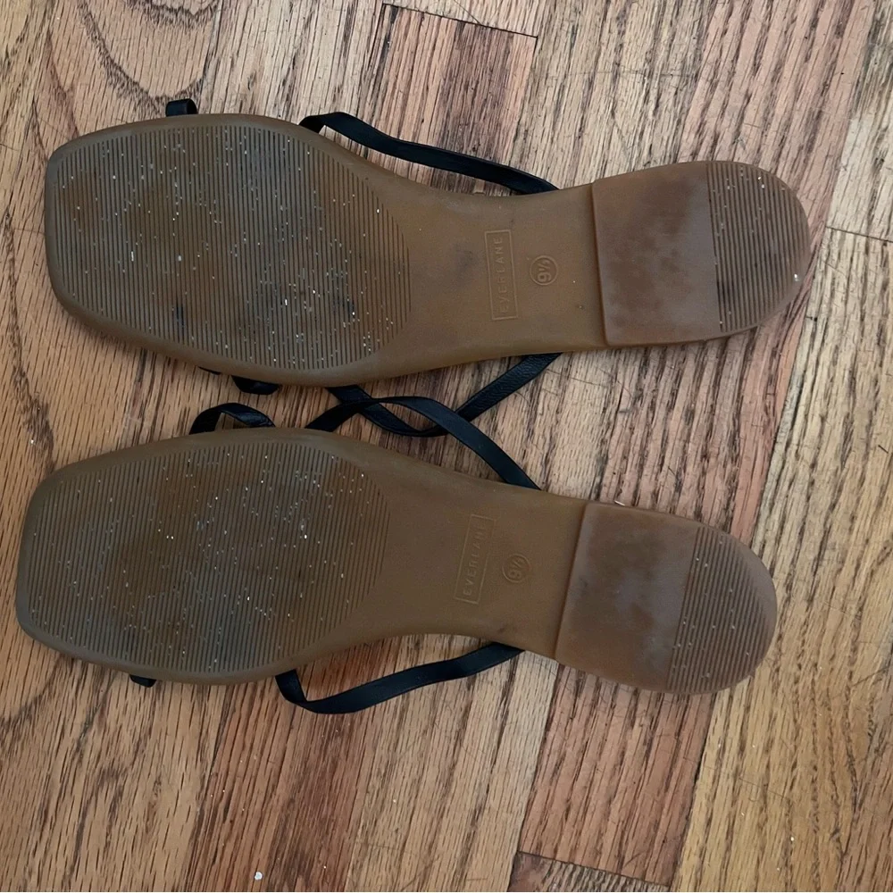Everlane Black Strappy Square-Toe Sandals - Picture 7 of 8